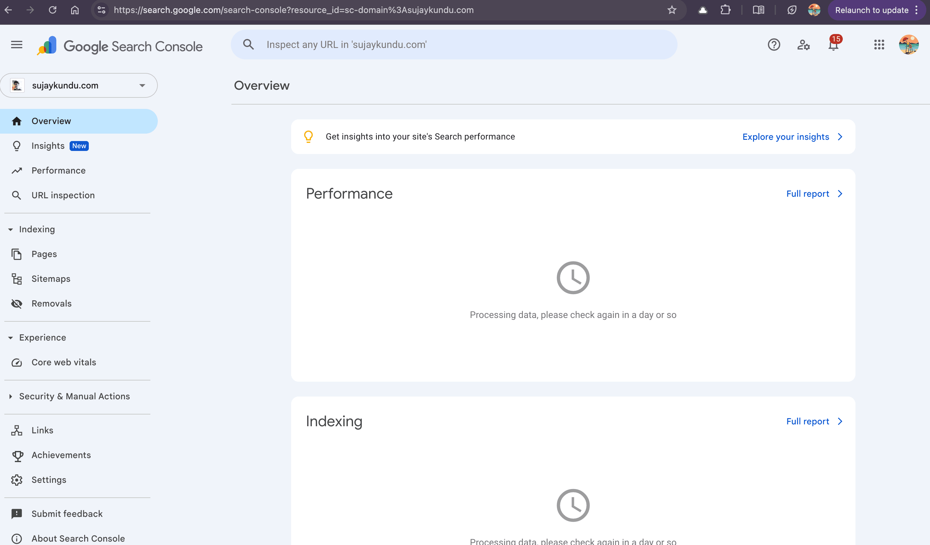 Search Console Overview