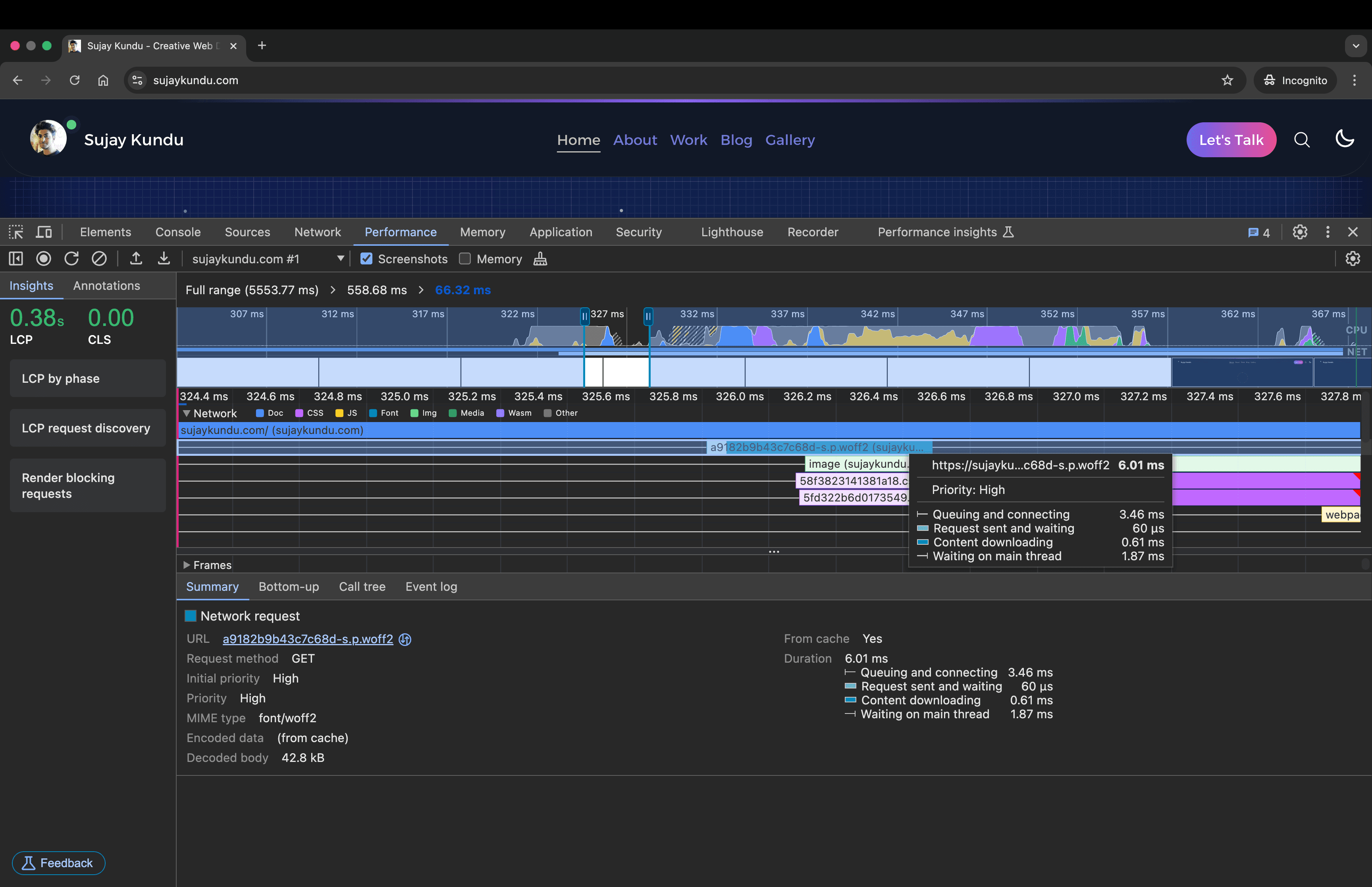 Network Loading Performance after changes for font loading