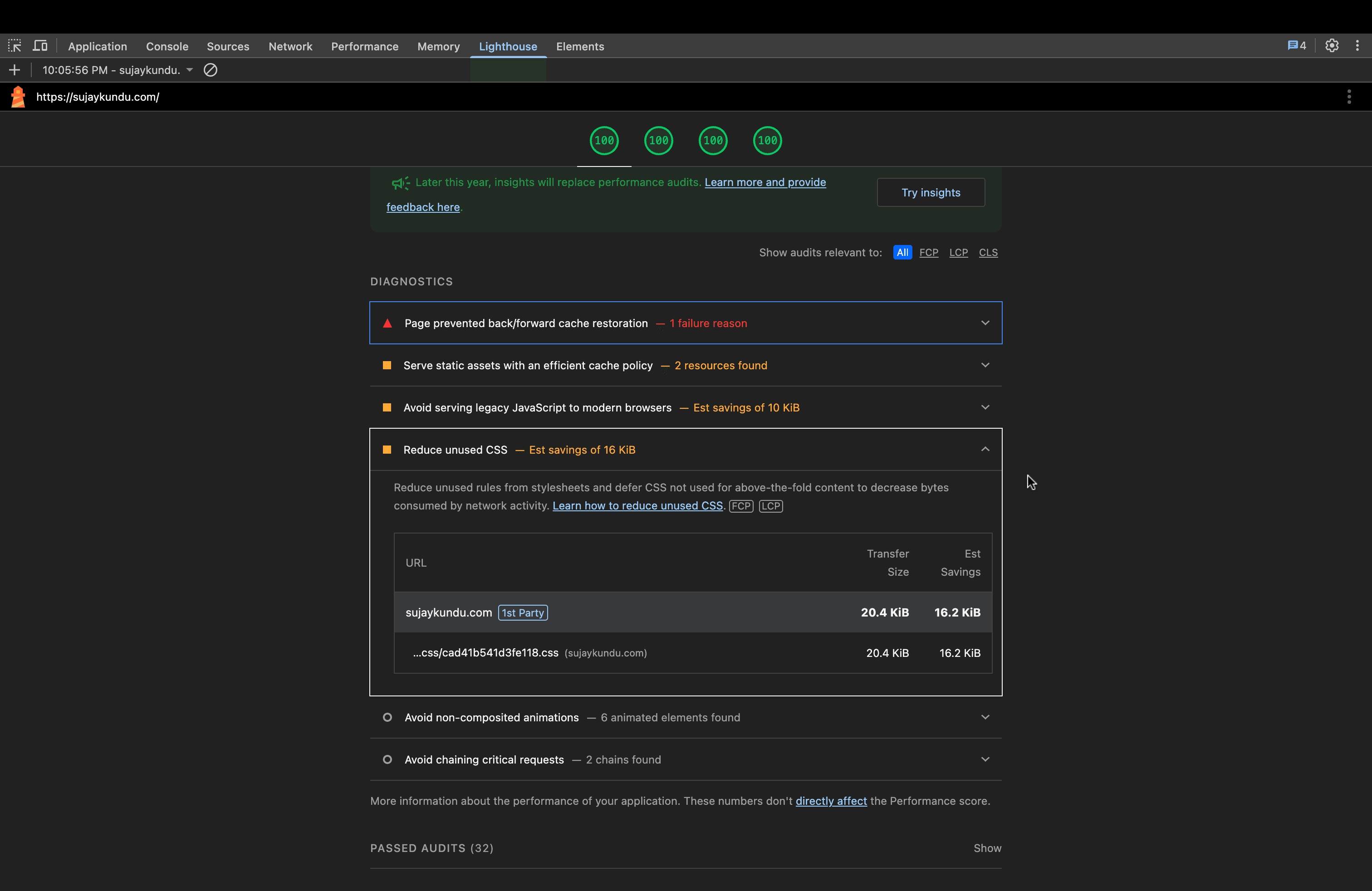 Issue 4 - lighthouse warnings