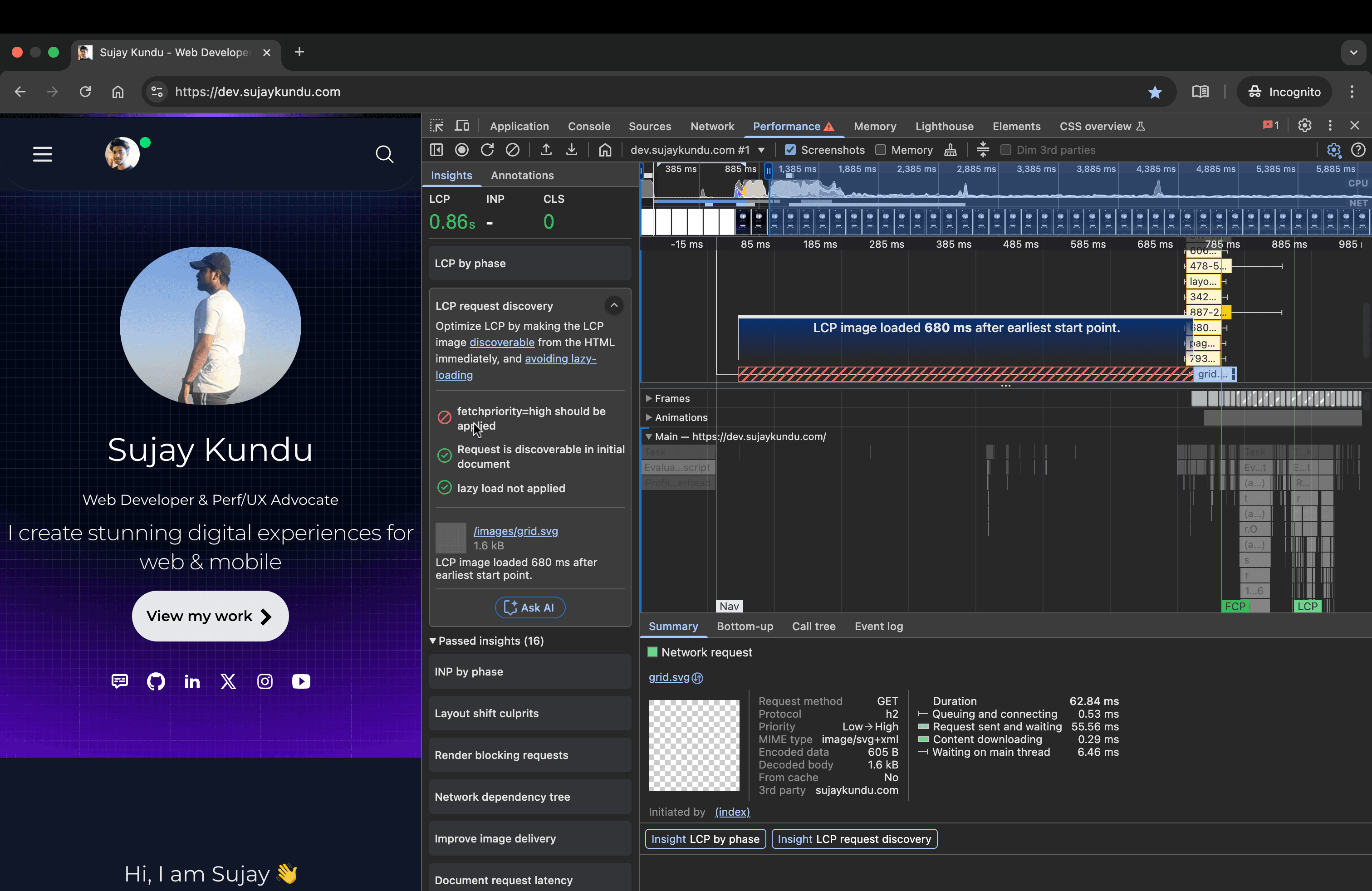 Issue 5 - LCP image load delay in dev env