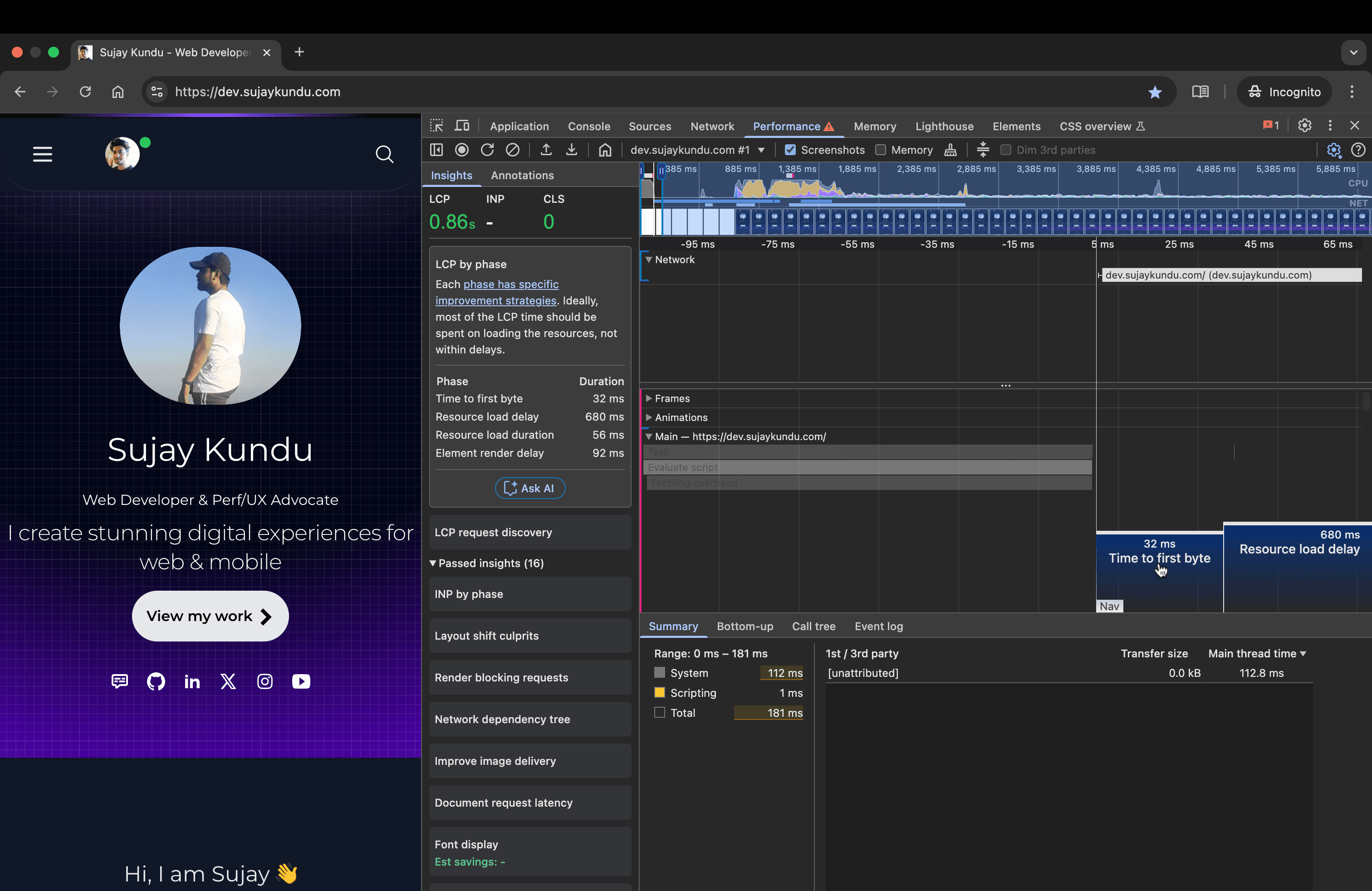Issue 5 Time to first byte in Dev env